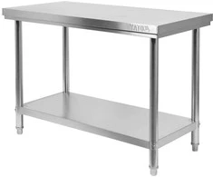 Toya Sa Poland Nerūdijančio plieno centrinis stalas, su lentyna, 1000x600x850mm darbo stalas