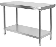 Toya Sa Poland Nerūdijančio plieno centrinis stalas, su lentyna, 1200x700x850 mm, sulankstomas stalas