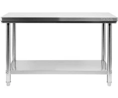 Toya Sa Poland Nerūdijančio plieno darbo stalas, 1500 x 600 x 850 mm, su lentyna