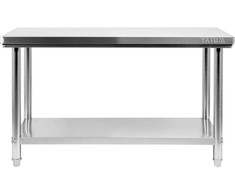 Yato Nerūdijančio plieno darbo stalas 1600x600x850 mm, su lentyna, centrinis stalas