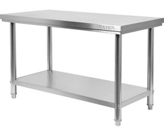 Yato Nerūdijančio plieno darbo stalas 1600x600x850 mm, su lentyna, centrinis stalas