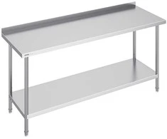 Nerūdijančio plieno darbo stalas komercinei virtuvei, 610 x 1829 x 914 mm maisto ruošimo stalas, reguliuojamo aukščio lentyna, gamybos stalas, virtuvės stalviršis, nerūdijančio plieno stalas