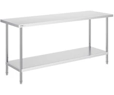 Nerūdijančio plieno darbo stalas maisto ruošimui, komercinis stalas 610x1829x864 mm, virtuvės stalas, nerūdijančio plieno maisto gamybos stalas, restorano stalas