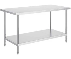 Nerūdijančio plieno darbo stalas maisto ruošimui 762x1524x864 mm, komercinis stalas, virtuvės darbastalis, maisto gamybos stalas, restorano stalas
