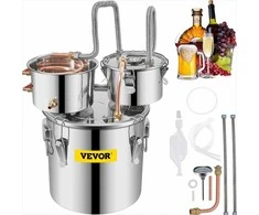 Nerūdijančio plieno distiliavimo aparatas su siurbliu ir termometru, 11.4L rinkinys viskiui, vynui ir spiritui gaminti, DIY naminis bravoras