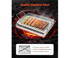 Nerūdijančio plieno kepimo plokštė, universali plokščia keptuvė kepsninėms ir Teppanyaki, nešiojamas kepimo indas su rankena, dujinės kepsninės priedas kempingui, lauko kepsnių padėklas