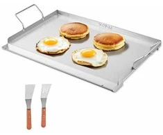 Nerūdijančio plieno keptuvė, universali plokščia viršutinė plokštė dujinei kepsninei, Teppanyaki gaminimui, nešiojami šeimos indai, stovyklavimo keptuvė, lauko BBQ keptuvė