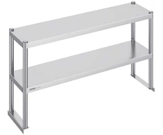 Nerūdijančio plieno lentyna, 2 aukštų paruošimo stalas, 1220 x 480 mm, komercinės virtuvės stelažas, nerūdijančio plieno darbo stalas, virtuvės įranga, restorano stalas