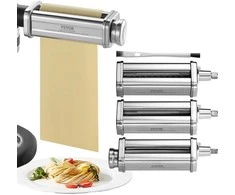 Nerūdijančio plieno makaronų gaminimo priedas KitchenAid, tešlos volelis, pjaustyklė, spagečių ir fettuccine gamintojas, reguliuojamo storio, naminių makaronų mašina