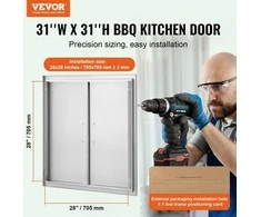 Nerūdijančio plieno prieigos durelės, 790x790 mm, dvigubos sienelės vertikalios durelės