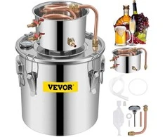 Nerūdijančio plieno vandens distiliatorius, 11.4L alkoholio distiliavimo rinkinys, namų gamybos įranga viskiui, brendžiui, eteriniams aliejams, distiliavimo sistema