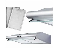 Nerūdijančio plieno virtuvės gartraukis, montuojamas po spintele, Inox apdaila, 50 cm virtuvės ištraukimo ventiliatorius, moderni virtuvės ventiliacija