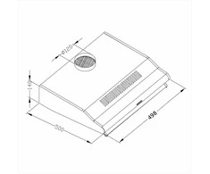 Berdsen Nerūdijančio plieno virtuvės gartraukis, montuojamas po spintele, Inox apdaila, 50 cm virtuvės ištraukimo ventiliatorius, moderni virtuvės ventiliacija