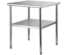 Nerūdijančio plieno virtuvės stalas 76x76x91cm, 363kg, komercinis, gamybinis, maisto ruošimui