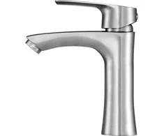 Nerūdijančio plieno vonios maišytuvas praustuvei, Inox spalvos, vienos rankenėlės maišytuvas, Steely 3 maišytuvas, modernus vonios maišytuvas
