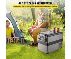 Nešiojamas 45L automobilinis šaldytuvas-šaldiklis 12V/24V DC ir 110-240V AC, greitai vėsinantis, idealus kelionėms, stovyklavimui, RV ir naudoti namuose