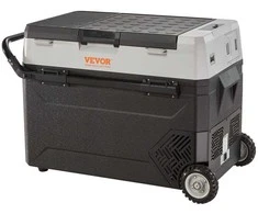 Nešiojamas automobilinis šaldytuvas-šaldiklis kompresorinis 53 l (56 qt), dviejų zonų, auto ir namams, kelioninis, kemperiui