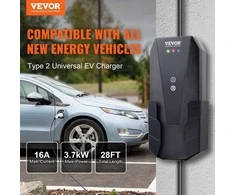 Nešiojamas elektromobilių įkroviklis, 16A, 3,7 kW, 8,6 m laidas, IP66