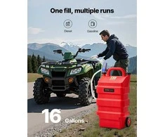 Nešiojamas kuro vežimėlis, 60 litrų dyzelino ir benzino bakas, su elektriniu siurbliu, skirtas ūkio technikai, statyboms ir bekelės transporto priemonėms