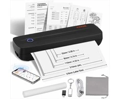 Nešiojamas spausdintuvas kelionėms, biurui ir namams, Bluetooth bešerdis mobilus spausdintuvas su 2600mAh baterija, 203 DPI raiška, terminio popieriaus spausdintuvas, belaidis įrenginis