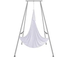 Oro jogos rėmas su hamake, 2.95 m aukščio, 250 kg, nešiojamas, vidaus/lauko, inversijų terapijai, oro akrobatikai, treniruoklių įranga