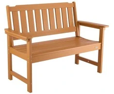 Oro sąlygoms atsparus sodo suoliukas, 128 cm, tvirtas plastikinis suoliukas 2-3 asmenims, lauko suoliukas su atlošu ir porankiais, parko suoliukas terasai ir sodui
