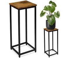 Palėpės stiliaus gėlių stovas ARBEN RUSTIC, juodo ąžuolo, 60 cm, kaimiškas, vintažinis, metalinis
