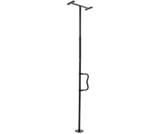 Perkėlimo stulpas nuo grindų iki lubų, 136 kg talpa, 2140-3050 mm luboms, juodas saugos turėklas, reguliuojamo aukščio atramos stulpas, vonios ir miegamojo rankena