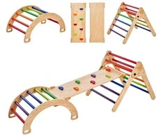 Piklerio trikampio rinkinys 5in1, Montessori laipiojimo žaislai mažyliams, didelis spalvingas laipiojimo įrenginys, žaidimų aikštelė patalpose