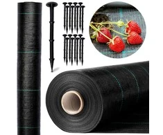 Piktžolių plėvelė 70 g/m², 1.6 m x 50 m, 50 smeigtukų, agroplėvelė, daržo danga, sodo plėvelė, žemės danga
