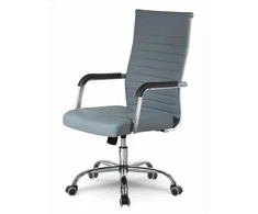 Pilka biuro kėdė, modernus dizainas, ergonominė atrama, pasukama kėdė, vadovo kėdė