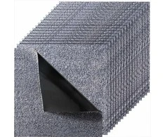 Pilkos kiliminės plytelės 457x457 mm svetainės ir miegamojo grindims, savaime lipnios nuimamos minkštos pliušinės, moduliniai kiliminiai kvadratai grindų danga