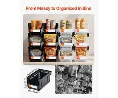Plastikinės sukraunamos sandėliavimo dėžės organizavimui, 12 vienetų su atviru priekiu, laikymo konteineriai garažo ir biuro reikmenims, mažų detalių organizatorius