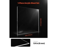 Plexiglass akrilo lakštas 914 x 1219 mm, 6mm skaidraus plastiko lakštas, skirtas „pasidaryk pats“ projektams, rankdarbiams, langų keitimui, vitrinoms