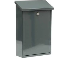 Plienine pašto dėžutė, 400x250x100mm, su užraktu ir 2 raktais, pilka laiškų dėžutė, montuojama ant sienos