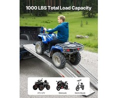 Plieninės pakrovimo rampos ATV UTV motociklams, tvirtos, sulankstomos rampos, 16,8kg pakrovimo rampos
