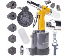 Pneumatinis kniediklis, 2.4 - 6.4 mm, pop kniedėms, aliuminiui, plienui, variui, pramoninis kniedijimo įrankis, tvirtinimo įrankis