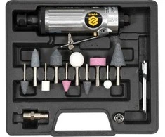 Pneumatinis tiesinis šlifuoklis su priedais, oru varomas štampavimo šlifuoklis, 22000 RPM, 6 mm įvorė