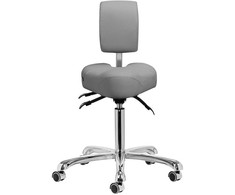 Podologijos kėdė, pilka, reguliuojamas aukštis, ergonomiškas atlošas, pasukama kėdė, supimo funkcija, patogi kėdė grožio salonams
