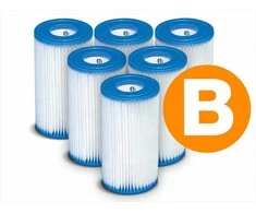 Popierinis baseino siurblio filtras, 6 vnt., Intex siurbliams 28633/28634, pakaitinė filtro kasetė, baseino valymo filtras