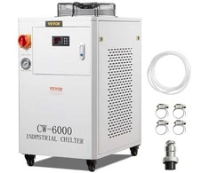 Pramoninis vandens aušintuvas, 1500W aušinimo sistema su kompresoriumi, 15L bakas, 65L/min srautas, skirtas CO2 lazerinio graviravimo mašinų aušinimui