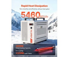 Pramoninis vandens aušintuvas CO2 lazerinio graviravimo ir pjovimo staklėms, su kompresoriumi, 7 L bako talpa, 13 L/min maksimalus srautas, lazerinis aušintuvas, aušinimo sistema
