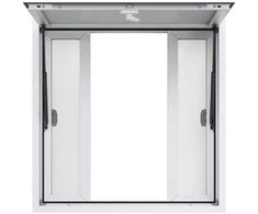 Prekybos kiosko aptarnavimo langas, maisto sunkvežimio aptarnavimo stogelis, 943x943mm aliuminio langas, mobilus maisto aptarnavimo liukas, prekybos langas maisto vežimėliams