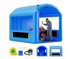 Pripučiama dažymo kamera, 3 x 2.6 x 2.6 m, dviračių, motociklų ir automobilių kėbulo dalių dažymui, su 550W pūstuvu ir oro filtravimo sistema, apvalus stogas, nešiojama purškimo kabina