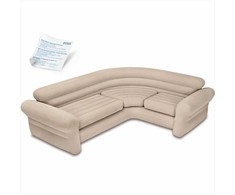 Pripučiama kampinė sofa, patogus sėdėjimas svečiams, PVC veliūro sofa, 257 x 203 x 76 cm sofa, pripučiami lauko baldai