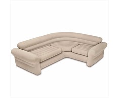 Pripučiama kampinė sofa, patogus sėdėjimas svečiams, PVC veliūro sofa, 257 x 203 x 76 cm sofa, pripučiami lauko baldai