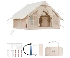 Pripučiama stovyklavimo palapinė, 4-6 asmenų glamping palapinė su pompa, lengvai pastatoma šeimos palapinė, vandeniui atspari oro palapinė, greitai pripučiama stovyklavimo pastogė