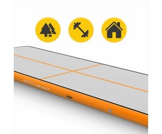 Pripučiamas gimnastikos kilimėlis, oro takelis treniruotėms, 5 x 2 metrai, su elektrine pompa