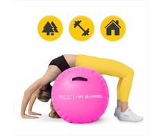 Pripučiamas gimnastikos ritinys, akrobatikos treniruotėms, rožinis oro ritinys, gimnastikos pagalbinė priemonė, fitneso įranga