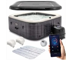 Intex Pripučiamas kubilas, 4 asmenų SPA su hidromasažu, nešiojamas sūkurinis baseinas, šildomas burbulinis SPA, lauko baseinas
